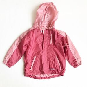 Roots pink colour block lined windbreaker EUC 4T